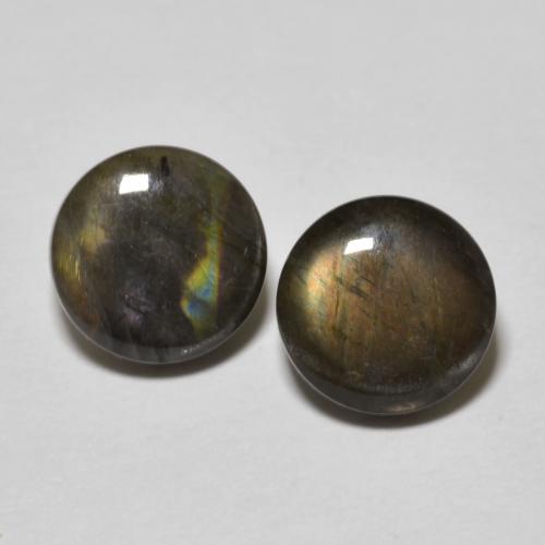 3,00 ct natürliche mehrfarbiger Spektrolith-Edelsteine, Rundschliff, Lichtundurchlässig