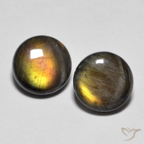 3,77 ct natürliche mehrfarbiger Spektrolith-Edelsteine, Rundschliff, Lichtundurchlässig
