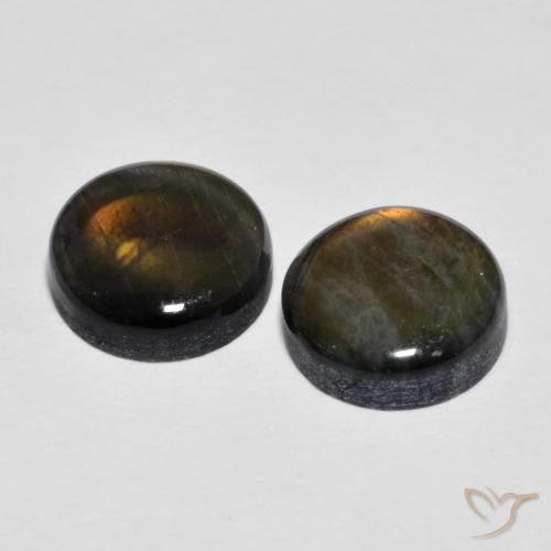 3,77 ct natürliche mehrfarbiger Spektrolith-Edelsteine, Rundschliff, Lichtundurchlässig