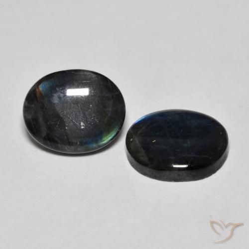 4.14 ct natürliche Mehrfarbig Spektrolith-Edelsteine, Oval, Lichtundurchlässig