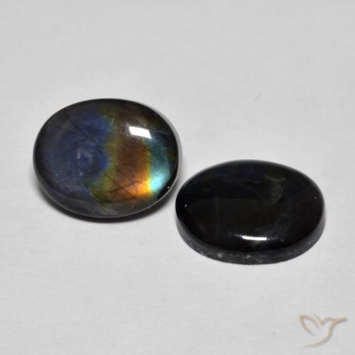 4.19 ct natürliche Mehrfarbig Spektrolith-Edelsteine, Oval, Lichtundurchlässig