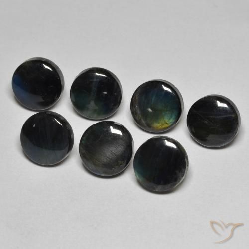1.83ct Natürlicher Mehrfarbig Spektrolith, Runden, Lichtundurchlässig