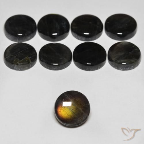 1.79ct Natürlicher Mehrfarbig Spektrolith, Runden, Lichtundurchlässig