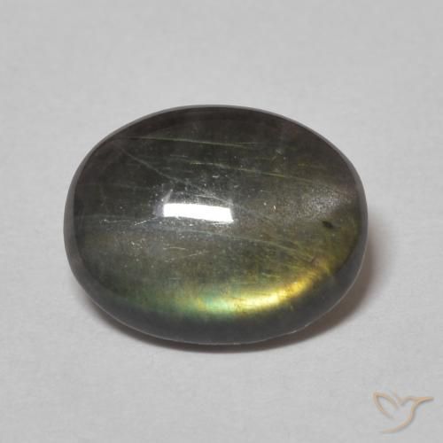 1.37ct Natürlicher Mehrfarbig Spektrolith, Oval, Lichtundurchlässig