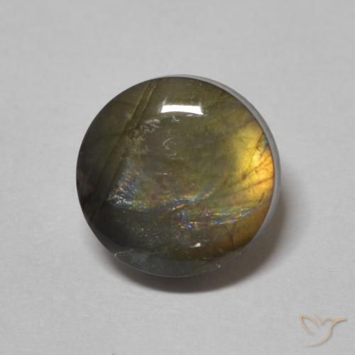 1.66ct Natürlicher Mehrfarbig Spektrolith, Runden, Lichtundurchlässig