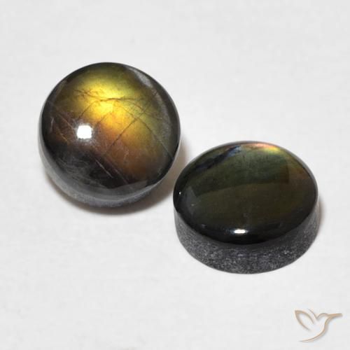 1,91 ct natürliche mehrfarbiger Spektrolith-Edelsteine, Rundschliff, Lichtundurchlässig
