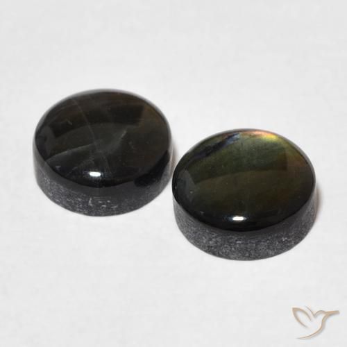 1,91 ct natürliche mehrfarbiger Spektrolith-Edelsteine, Rundschliff, Lichtundurchlässig