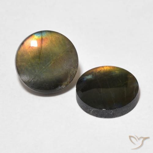 2.71 ct natürliche Mehrfarbig Spektrolith-Edelsteine, Runden, Lichtundurchlässig