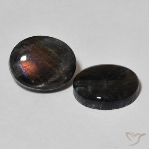 4.18 ct natürliche Mehrfarbig Spektrolith-Edelsteine, Oval, Lichtundurchlässig