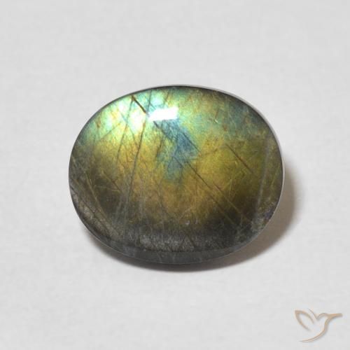1.79ct Natürlicher Mehrfarbig Spektrolith, Oval, Lichtundurchlässig