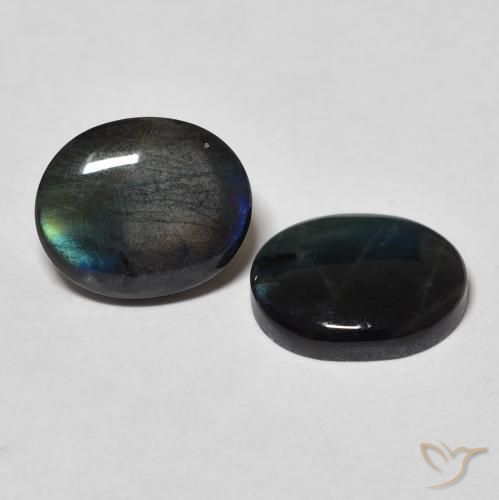 4.09 ct natürliche Mehrfarbig Spektrolith-Edelsteine, Oval, Lichtundurchlässig