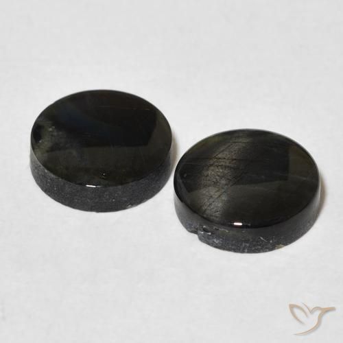 3,38 ct natürliche mehrfarbiger Spektrolith-Edelsteine, Rundschliff, Lichtundurchlässig