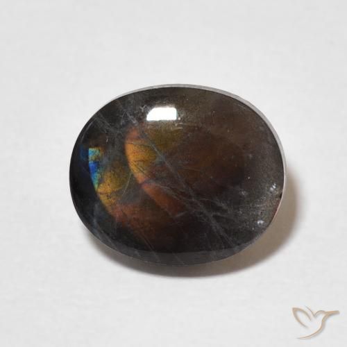 2.02ct Natürlicher Mehrfarbig Spektrolith, Oval, Lichtundurchlässig