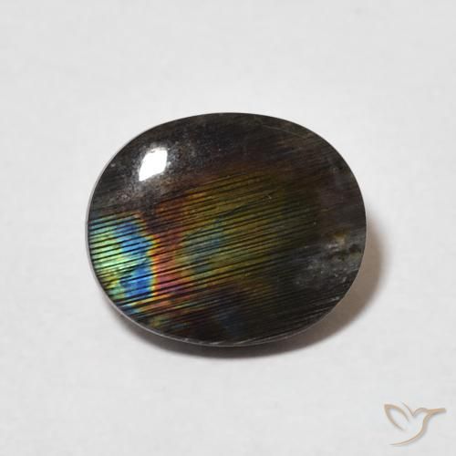 2.00ct Natürlicher Mehrfarbig Spektrolith, Oval, Lichtundurchlässig