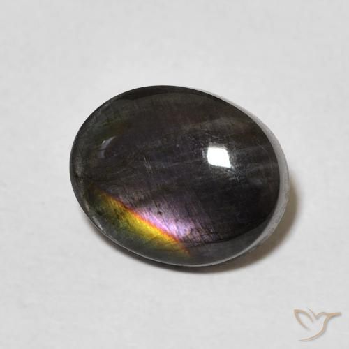 2.09ct Natürlicher Mehrfarbig Spektrolith, Oval, Lichtundurchlässig