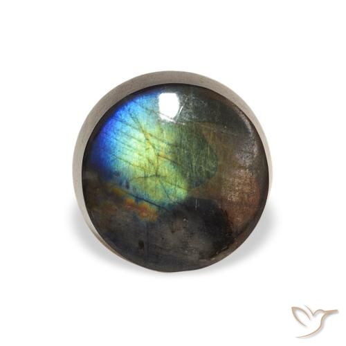 1.41ct Natürlicher Mehrfarbig Spektrolith, Runden, Lichtundurchlässig