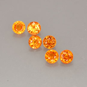  ct natürliche orangefarbener Spessartin-Edelsteine, Rundschliff, VVS-VS