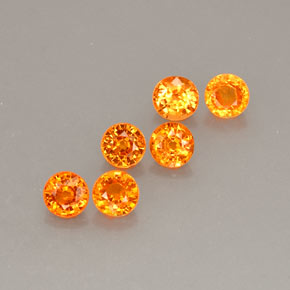 ct natürliche orangefarbener Spessartin-Edelsteine, Rundschliff, VVS-VS