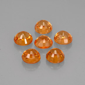 ct natürliche orangefarbener Spessartin-Edelsteine, Rundschliff, VVS-VS