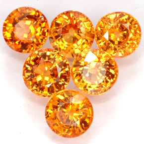  ct natürliche orangefarbener Spessartin-Edelsteine, Rundschliff, VVS-VS