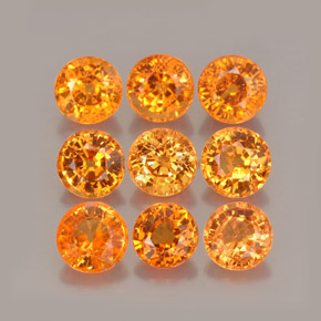  ct natürliche orangefarbener Spessartin-Edelsteine, Rundschliff, VS