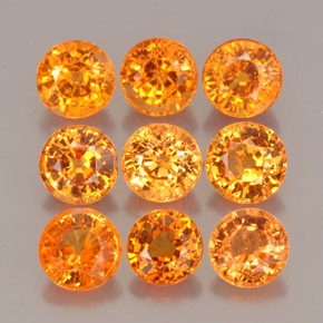  ct natürliche orangefarbener Spessartin-Edelsteine, Rundschliff, VS