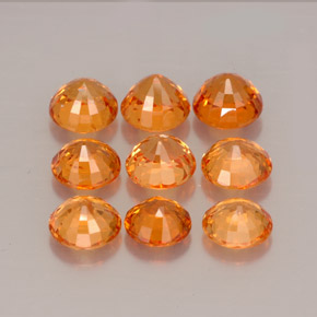  ct natürliche orangefarbener Spessartin-Edelsteine, Rundschliff, VS