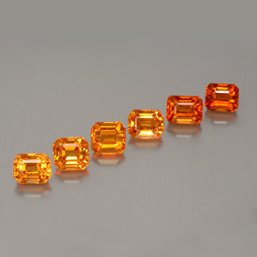 3,42 ct natürliche orangefarbener Spessartin-Edelsteine, Smaragdschliff, VVS-VS