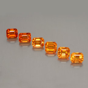 3,42 ct natürliche orangefarbener Spessartin-Edelsteine, Smaragdschliff, VVS-VS