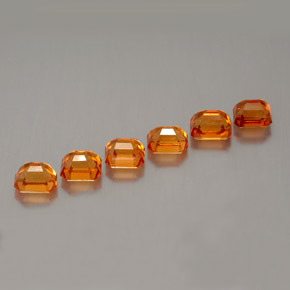 3,42 ct natürliche orangefarbener Spessartin-Edelsteine, Smaragdschliff, VVS-VS