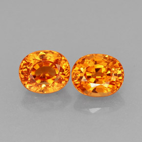  ct natürliche orangefarbener Spessartin-Edelsteine, Oval Schliff, VS