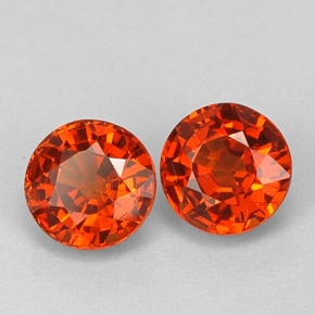  ct natürliche orangefarbener Spessartin-Edelsteine, Rundschliff, VVS-VS