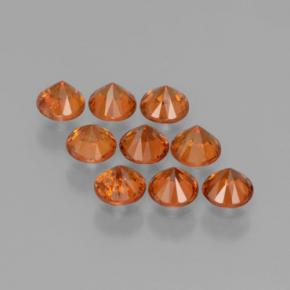  ct natürliche orangefarbener Spessartin-Edelsteine, Rundschliff, VS