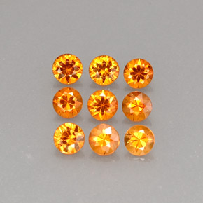  ct natürliche orangefarbener Spessartin-Edelsteine, Rundschliff, VS