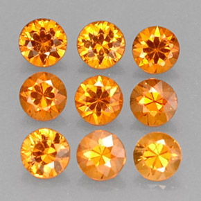  ct natürliche orangefarbener Spessartin-Edelsteine, Rundschliff, VS