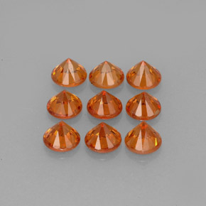  ct natürliche orangefarbener Spessartin-Edelsteine, Rundschliff, VS