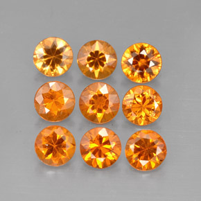  ct natürliche orangefarbener Spessartin-Edelsteine, Rundschliff, VS