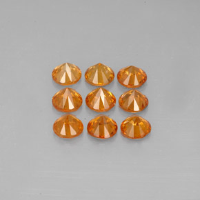  ct natürliche orangefarbener Spessartin-Edelsteine, Rundschliff, VS