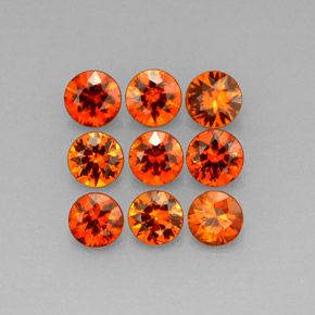  ct natürliche orangefarbener Spessartin-Edelsteine, Rundschliff, VS