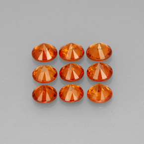  ct natürliche orangefarbener Spessartin-Edelsteine, Rundschliff, VS