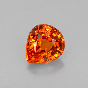 0,77 ctw natürlicher orangefarbener Spessartin, Birnenform, VVS