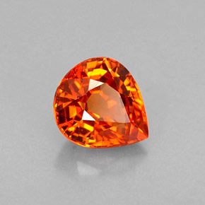0,77 ctw natürlicher orangefarbener Spessartin, Birnenform, VVS