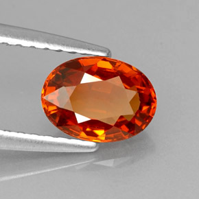 1,26 ctw natürlicher orangefarbener Spessartin, Oval Schliff, VVS
