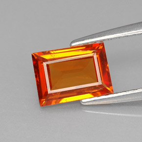 1,38 ctw natürlicher orangefarbener Spessartin, Baguette, VS