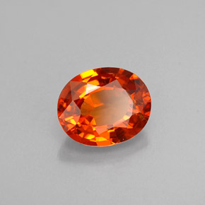 1,08 ctw natürlicher orangefarbener Spessartin, Oval Schliff, VS
