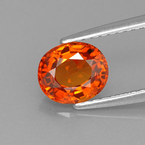 1,61 ctw natürlicher orangefarbener Spessartin, Oval Schliff, VVS-VS