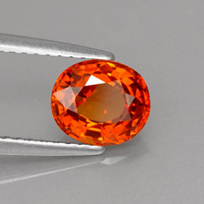 1,61 ctw natürlicher orangefarbener Spessartin, Oval Schliff, VVS-VS