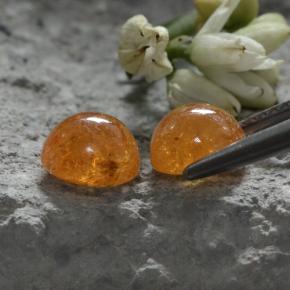 4,44 ct natürliche orangefarbener Spessartin-Edelsteine, Rundschliff, Lichtdurchlässig