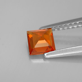 0,65 ctw natürlicher orangefarbener Spessartin, Quadrat, VS-SI