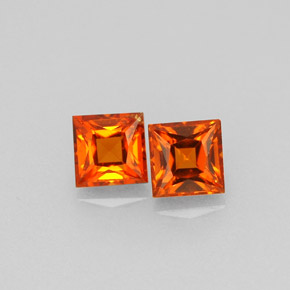  ct natürliche orangefarbener Spessartin-Edelsteine, Quadrat, VVS-VS